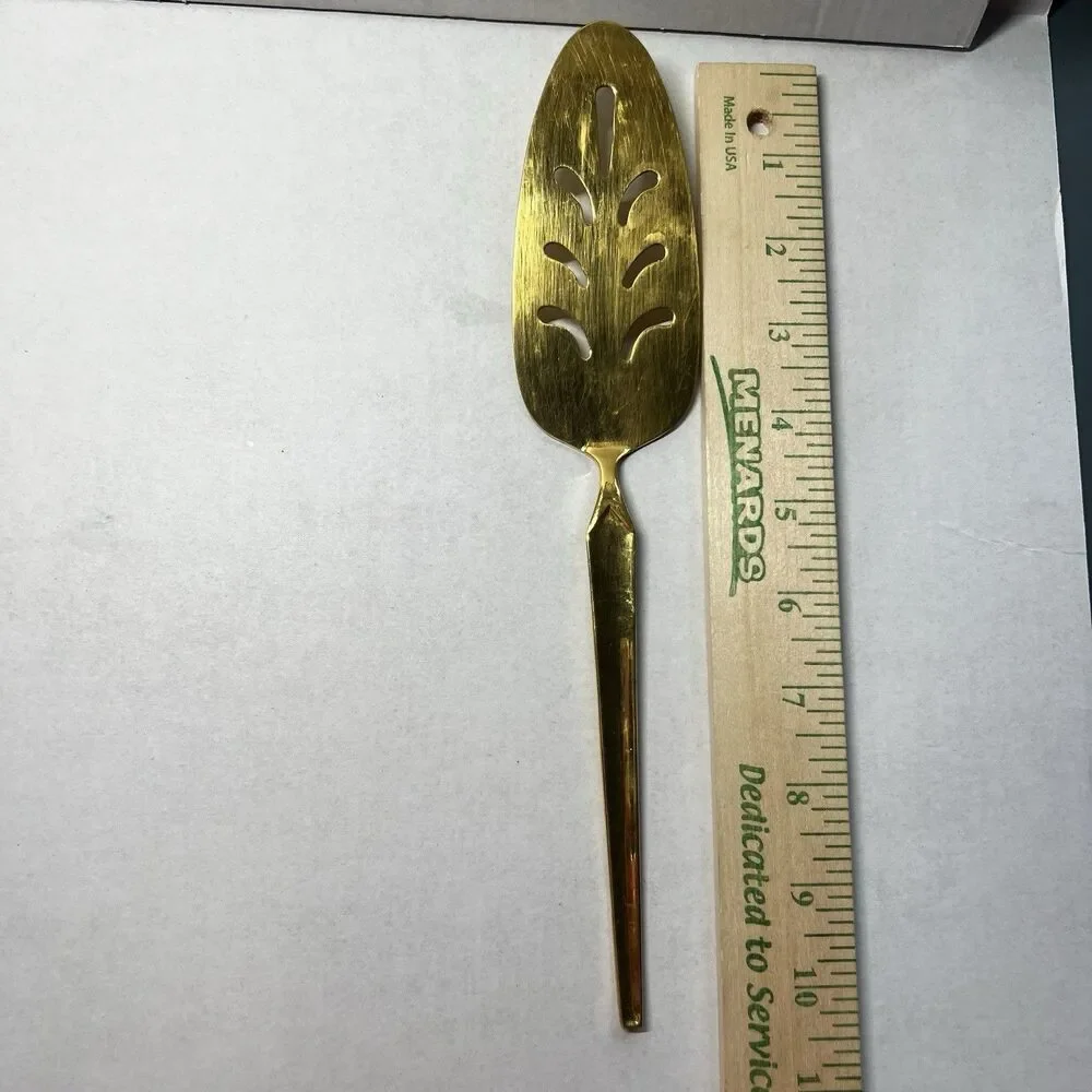 Vintage SRI Stanley Roberts Cortina Gold Electroplate Cake Pie Server Japan